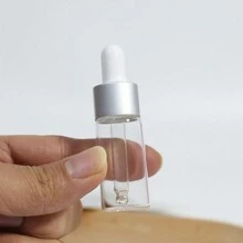 3pcs 5ml/10ml/15ml Tampa De Prata Fosca Frascos Conta-gotas De Vidro Vazio Recarregável Para Óleo Essencial Recipiente De Fluido Cosmético Com Conta-gotas De Pipeta