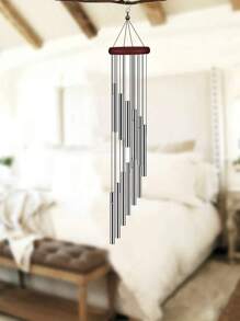 1pack Black Deep Tone Soothing Melodic Tones Windchimes, Wind Chimes For Outside,Home Decor ,Room Decor,Wall Decor Gifts Birthday Graduation - Silver - View 3