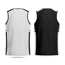 Reversible Boyfriend Style Men's Mesh Athletic Basketball Jersey Team Scrimmage Basketball Uniform - Black and White - View 2