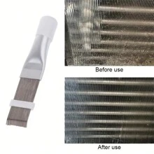1 pezzo Spazzola per la pulizia delle alette del condizionatore d aria e raddrizzatore in acciaio inox per alette, utensile di pulizia del condizionatore d aria, per cucina, bagno, casa, forniture per la casa