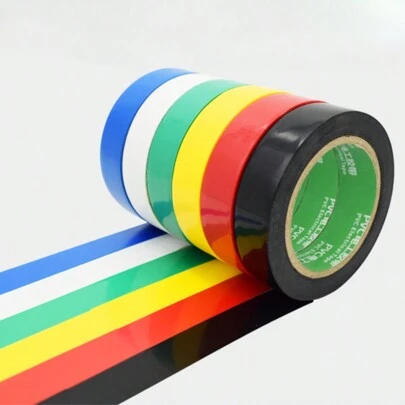 1入組彩色電氣織帶,29ftXPVC防水絕緣織帶,6顏色在A卷,適用於戶外接線背帶,管子,冬天雪工具