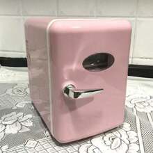 Mini refrigerador de 4 litros, nevera pequeña portátil para maquillaje, para casa y coche - Rosa - Ver 1