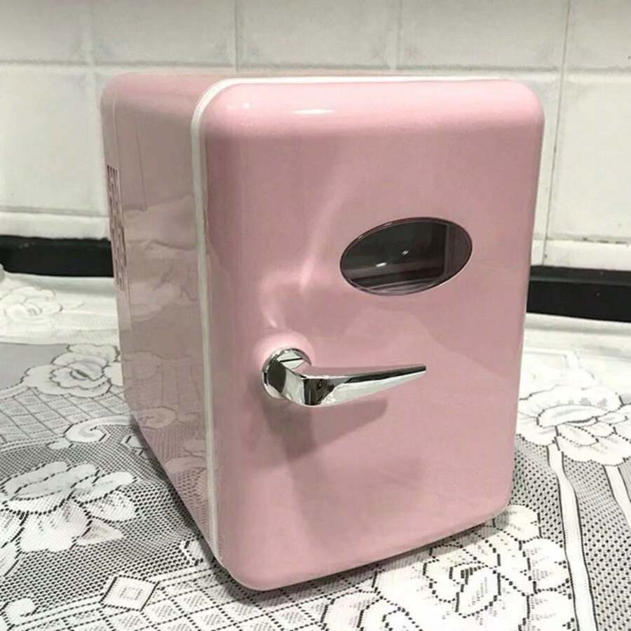 Mini refrigerador de 4 litros, nevera pequeña portátil para maquillaje, para casa y coche - Rosa - Ver 1