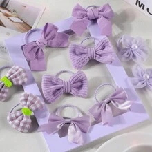 10 cái Cô gái Đáng yêu Lưới Bowknot & Hoa Băng tóc , Tóc đuôi gà In Công chúa Màu hồng , Thích hợp Đối với Sử dụng hàng ngày - Nhiều màu - Xem 4