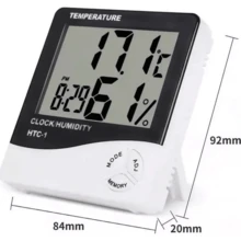 Digital Hygrometer Thermometer Humidity Meter Alarm Clock - Noir et Blanc - Voir 2