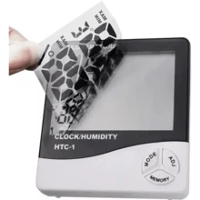 Digital Hygrometer Thermometer Humidity Meter Alarm Clock - Noir et Blanc - Voir 3