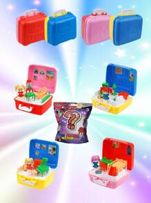 Mystery Bag - Lucky Magic Happy Toy House, Mini Dollhouse, Sweet World, Portable Toy For Diy Building, Focusing & Sensory Game, With Sticker Decoration. Suitable As Birthday, Festival And Party Gift For Children, Color Randomly Sent - View 1