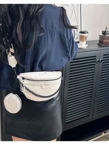 Fashionable & Versatile Waist Bag/Chest Bag Unisex Style For Four Seasons - White - View 5