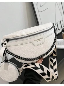 Fashionable & Versatile Waist Bag/Chest Bag Unisex Style For Four Seasons - White - View 2