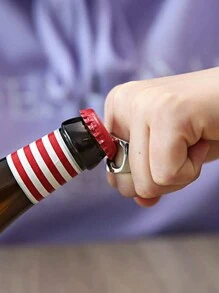 4PCS Stainless Steel Ring Bottle Opener, Creative Beer Bottle Opener, Finger Ring Bottle Opener, Kitchen Gadgets, Ring Beer Bottle Opener Ring, Stainless Steel Finger Bottle Opener, Cool Finger Ring For Men And Women Party Gifts, Portable Wine Opener Bar, Wine Opener, Hand Jewelry, For Outdoor, Camping, Gift For Father - Multicolor - View 3