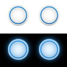 4PCS Replacement Silicone Analog Controller Joystick Luminous Thumb Stick Grips Caps Cover Compatible With PS4 PS3 PS2 One/360 Game Controller - Transparent Black - View 8