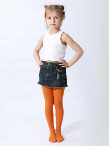 Mallas / Leggings De Baile Coloridos Para Niños - Naranja Quemada - Ver 2
