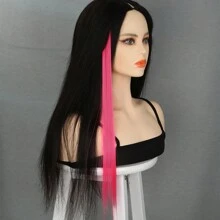 Synthetic Extensions Clip-In Hair Extensions - Hot Pink - View 6