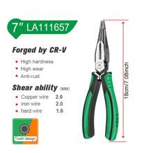 Laoa 1入組電工鉗/ 尖嘴鉗/對角鉗,專業級別鉻鉒鋼多功能電工鉗,8吋,7吋,6吋 - 綠色 - 查看 11