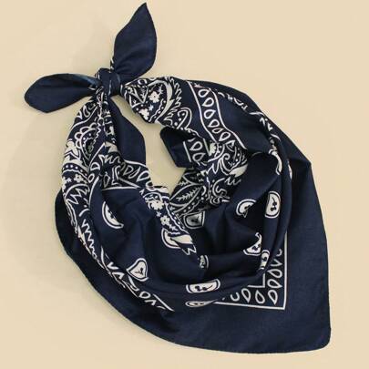 وشاح مربع بطراز بوهيمي ذو طباعة زهرية مناسب للنساء لارتداء اليومي