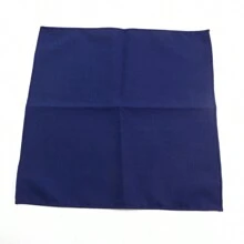 1 Pieza De Pañuelo De Bolsillo Cuadrado Suave Y Fino Con Color Sólido De 22cm Para Traje De Hombre - Azul Marino - Ver 4