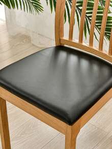 1入組椅套,pu皮革防水防油彈性餐椅保護套,可拆卸可洗家用廚房椅子保護座墊套
