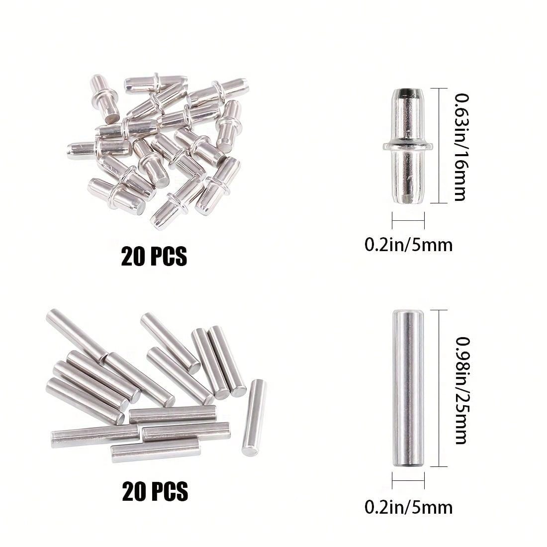 90pcs Shelf Support, Metal Shelf Peg With Hole, Dowel Pin For