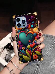 1个花朵、爱心和几何图案防震长方形手机壳，兼容苹果14 Pro Max/16/16 Plus/16 Pro/16 Pro Max/7 Plus/8 Plus和三星Galaxy Z Flip3/Z Flip4/S23 FE/S20+/S24 FE/A38/A18/C53/C55/Note12 Pro+ 5G/Note13 Pro/Y36 5G等型号，国际版，非国内版 - 彩色 - 查看 6