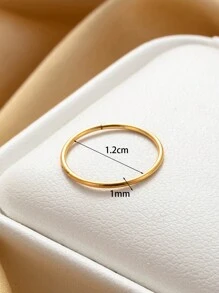 1只簡約時尚不銹鋼環形耳環,無縫式閉合,金色 - 金黃色 - 查看 11