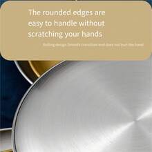 201 不锈钢简易自助餐盘，金属烧烤、沙拉、水果甜点托盘 - 銀色 - 查看 4