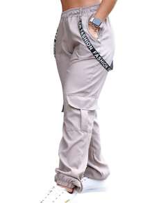 Women Pants - Màu Khaki - Xem 1