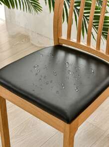 1入組椅套,pu皮革防水防油彈性餐椅保護套,可拆卸可洗家用廚房椅子保護座墊套