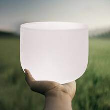 TOPFUND 432Hz C Note Crystal Singing Bowl 10 Inch For Sound Healing With Heavy Duty Carrying Case And Singing Bowl Mallets - White - View 6