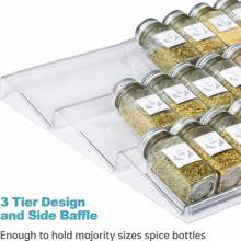 2 Pezzi Organizzatore Cassetti Spezie, Vassoio Di Stoccaggio Portaspezie In Plastica, Espandibile Da 13 A 26 Pollici, Adatto A Cassetti Armadio, Scatola Di Stoccaggio Spezie A 3 Strati Espandibile Per L'organizzazione E Lo Stoccaggio Dei Cassetti, Accessori Cucina