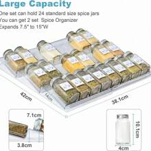 2 Pezzi Organizzatore Cassetti Spezie, Vassoio Di Stoccaggio Portaspezie In Plastica, Espandibile Da 13 A 26 Pollici, Adatto A Cassetti Armadio, Scatola Di Stoccaggio Spezie A 3 Strati Espandibile Per L'organizzazione E Lo Stoccaggio Dei Cassetti, Accessori Cucina