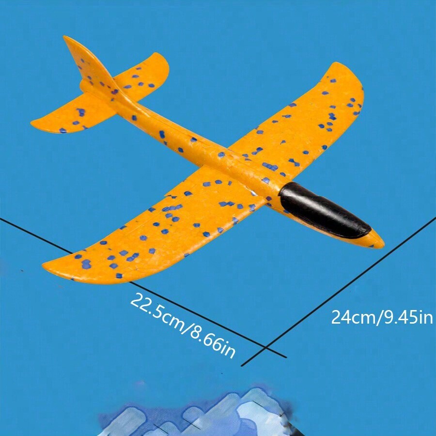 1set Random Color Foam Airplane With Slingshot, Kite Gun For Kids