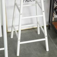 HOMCOM Juego de Mueble de Bar Set de Mesa Alta y 2 Taburetes con Estante de Almacenamiento y Marco de Metal para Cocina Comedor 80x50x90 cm Blanco - Blanco - Ver 9