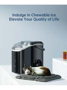 EASYERA Nugget Ice Maker Countertop, Pellet Crushed Chewble Ice Cubes, 33LBS/24H, Compact Self-Cleaning Machine With Ice Bags For Home, Kitchen, RV, Camping - Black - View 6
