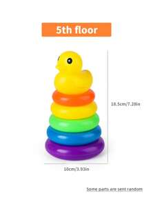 Kids' Rainbow Duck Montessori Stacking Rings Toy, Early Learning Cognitive Color Recognition Toy Children Toys,Boys Toys,Montessori
