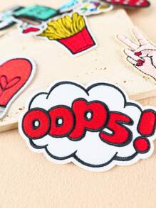 12pcs Embroidered Candy, Camera, French Fries Patch Stickers, Iron-On Or Sew-On Decoration Patches For DIY Clothes, Shoes, Bags, Jackets - Multicolor - View 2