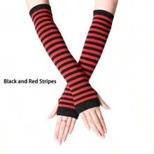 1 paire De À Rayures Gants , À La Mode Dessin Animé À manches longues Gants , Chaud Et Protection Solaire , Peut Être Tous Les Deux Homme Et Femme , Costume Halloween Décorations