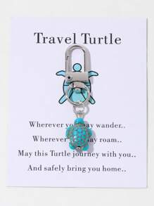 Travel Turtle Shaped Keychain With Small Bag And Card, A Gift For Traveling Friends Car Accessories Bag Charm School Cute Goth Y2k Christmas - Turtle - View 12