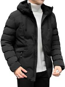 Shendy Vendy Chamarra tipo Bomber Ropa Casual para Hombre Con Capucha, Chaqueta Acolchada Hombre, Ropa Casual, Forro Termico con Bolsillos Laterales de Cremallera Completa