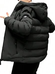 Shendy Vendy Chamarra tipo Bomber Ropa Casual para Hombre Con Capucha, Chaqueta Acolchada Hombre, Ropa Casual, Forro Termico con Bolsillos Laterales de Cremallera Completa