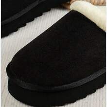 Women'S Soft Fuzzy Slippers Fluffy Winter House Shoes Indoor And Outdoor Short Ankle Boots - Black - View 7