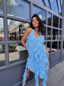 Women Dresses - Màu xanh lam - Xem 3