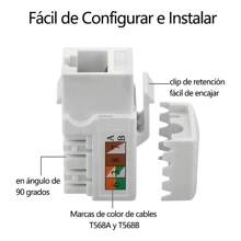 10 Pzs Jack Rj45 Cat 6 Fluke Probado Conector Rojo Utp - Blanco - Ver 7