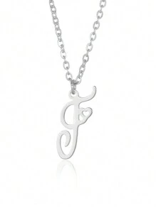 1Pc Minimalist Dainty Heart Initial Letter Pendant Necklace For Women Girls 26 English Letters Stainless Steel Clavicular Chain Necklaces Fashion Jewelry Gift