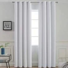 Linen Thermal Insulated Blackout Curtain 140*240cm 1pcs - White - View 1