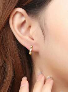 1 Paar Elegante Creolen Mit Zirkonia Für Teenager Zur Täglichen Dekoration Als Partyschmuck Und Geburtstagsgeschenk