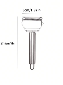1pc Stainless Steel Multi-Function Peeler, Random Style, Suitable For Shredding Potatoes And Carrots