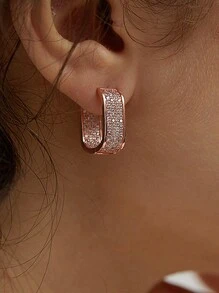 1 Paar glamouröse Creolen mit kubischem Zirkonia für Frauen, ideal als Hochzeits-, Jahrestags-, Verlobungs- oder Valentinstags-Geschenk