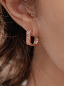 1 Paar glamouröse Creolen mit kubischem Zirkonia für Frauen, ideal als Hochzeits-, Jahrestags-, Verlobungs- oder Valentinstags-Geschenk