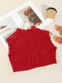 1 chiếc áo ba lỗ không tay cổ giả ren gợi cảm thoáng khí co giãn cho nữ, áo hai dây nhiều lớp thích hợp cho tiệc tùng, hẹn hò, những dịp trang trọng - Nhiều màu - Xem 3