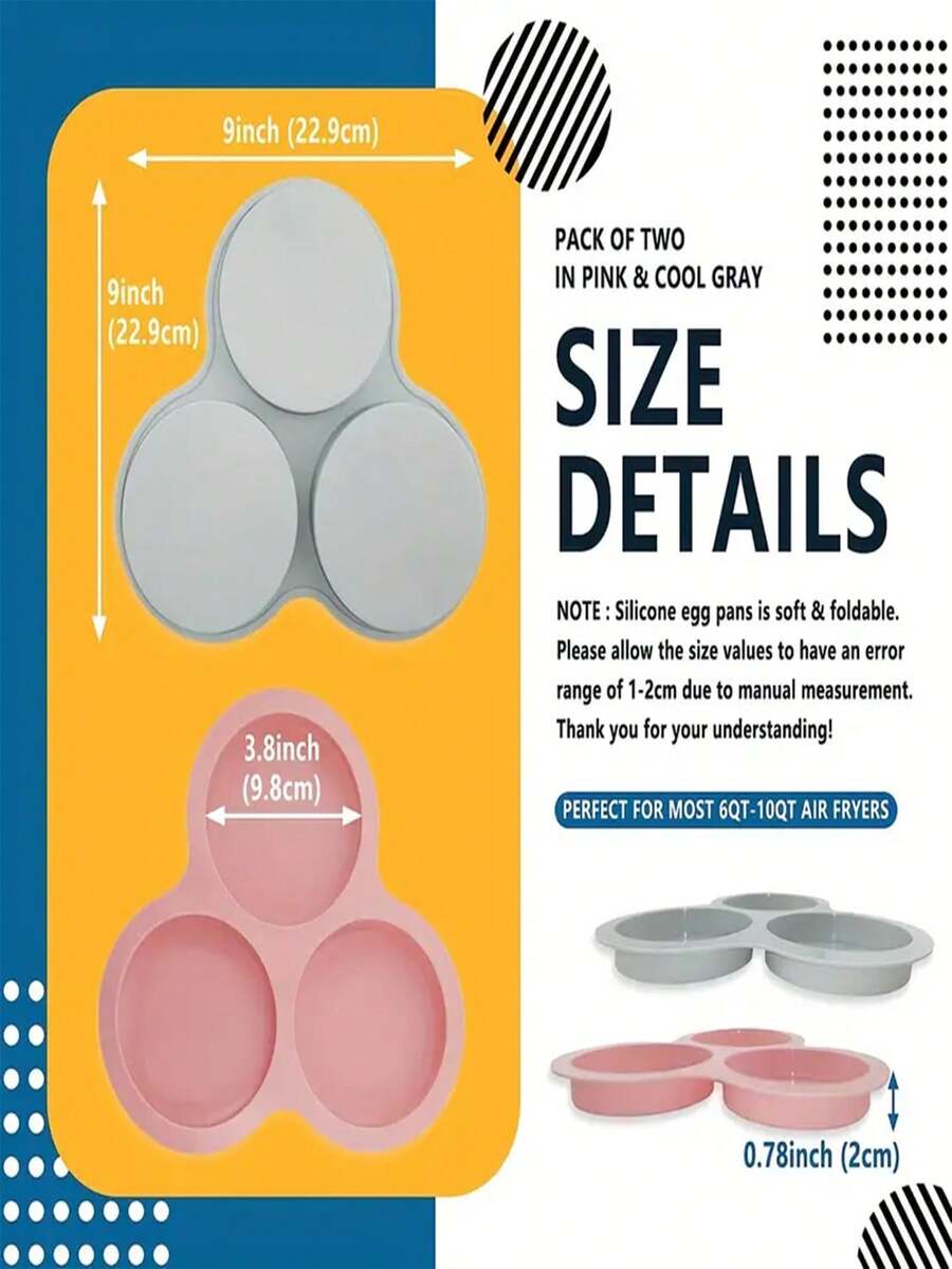 1pc, Silicone Air Fryer Baking Pans, NonStick Muffin Pans, Reusable